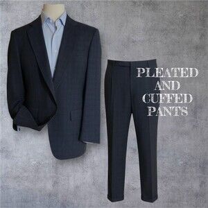 Vintage Hart Schaffner Marx 42XL Blazer 34x32 Pants Wool 2-Piece Suit Men's